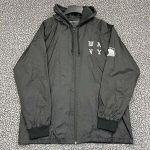 Wavy Windbreaker Jacket Men Extra Large Black Full Zip Hooded Long Sleeve XL